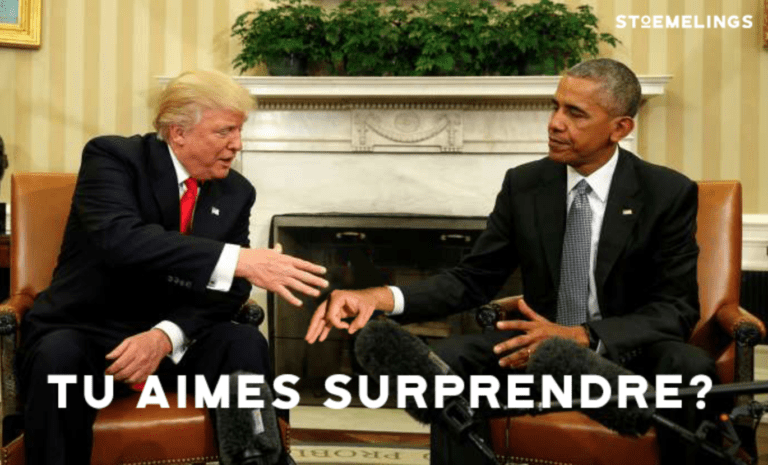 Barack obama fait un prank à Donal Trump car il aime surprendre comme stoemelings aime surprendre avec des trips en tente de toit