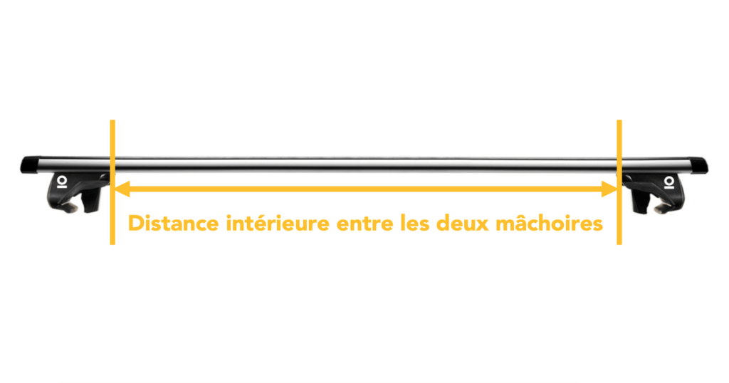distance entre machoires de barres de toit